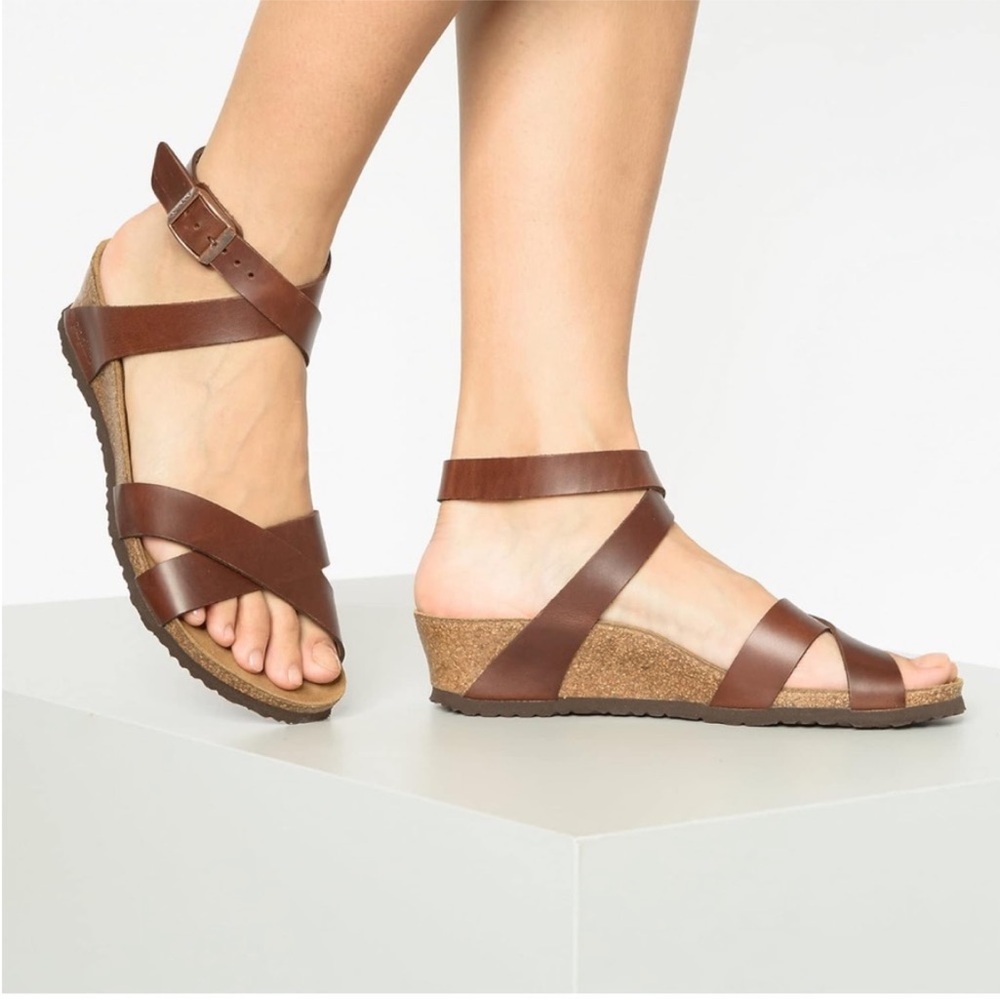 Papillio Birkenstock Lola Leather Wedge Sandals 37